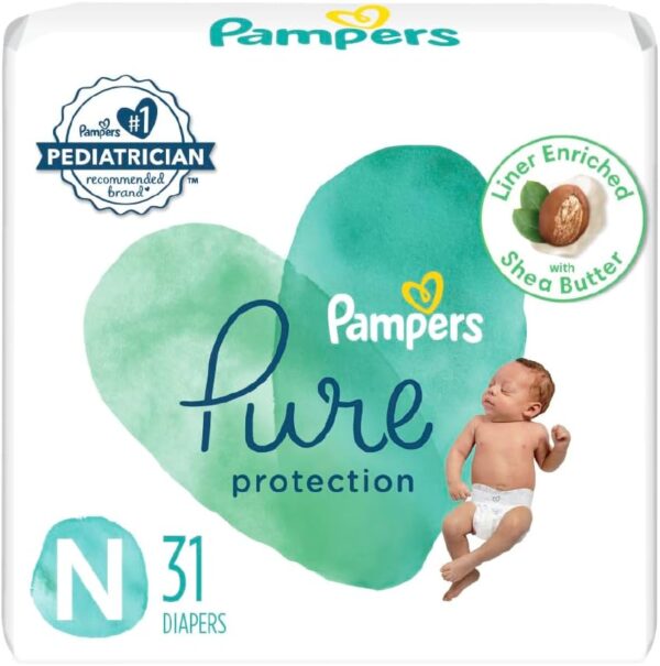 Pampers Pure Protection Baby Diapers, Size 5 (27+ lbs), 132 Count, Up to 100% Leakproof, Premium Plant-based Skin Protection, Hypoallergenic Soft Diapers - Image 40