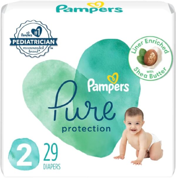 Pampers Pure Protection Baby Diapers, Size 5 (27+ lbs), 132 Count, Up to 100% Leakproof, Premium Plant-based Skin Protection, Hypoallergenic Soft Diapers - Image 31