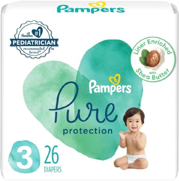 Pampers Pure Protection Baby Diapers, Size 5 (27+ lbs), 132 Count, Up to 100% Leakproof, Premium Plant-based Skin Protection, Hypoallergenic Soft Diapers - Image 27