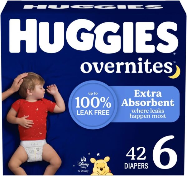 Huggies Size 6 Overnites Baby Diapers: Overnight Diapers, Size 6 (35+ lbs), 84 Ct (2 Packs of 42), Packaging May Vary - Image 29
