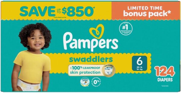 Pampers Baby Diapers - Swaddlers - Size 5, 132 Count, Ultra Absorbent Disposable Infant Diaper - Image 35