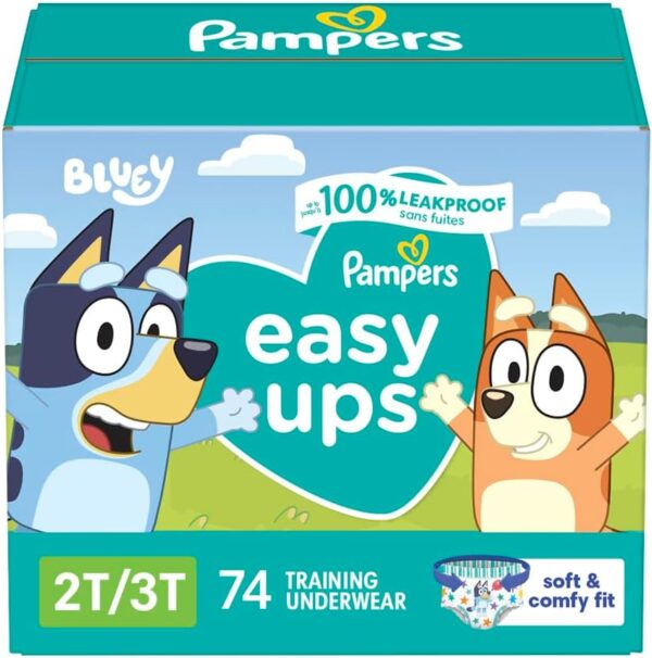 Pampers Training Pants - Easy Ups Boys & Girls Bluey - Size 3T-4T, 124 Count, Children's Potty Underwear (Packaging May Vary) - Image 19