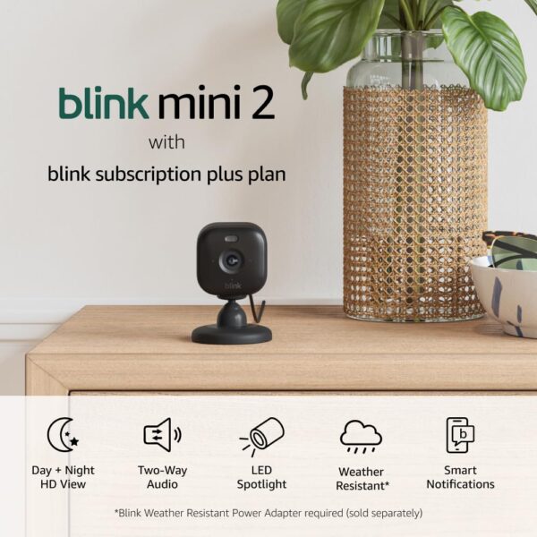 Blink Mini 2 (Newest Model) u2014 Home Security & Pet Camera(s) with HD video, color night view, motion detection, two-way audio, and built-in spotlight u2014 1 camera (White) - Image 9