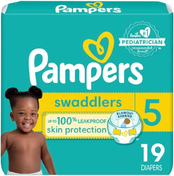 Pampers Baby Diapers - Swaddlers - Size 5, 132 Count, Ultra Absorbent Disposable Infant Diaper - Image 37
