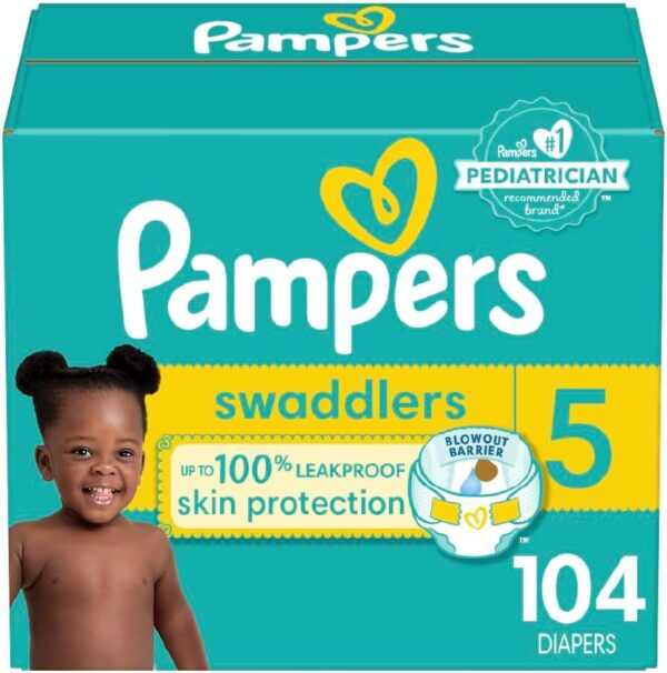 Pampers Baby Diapers - Swaddlers - Size 5, 132 Count, Ultra Absorbent Disposable Infant Diaper - Image 39