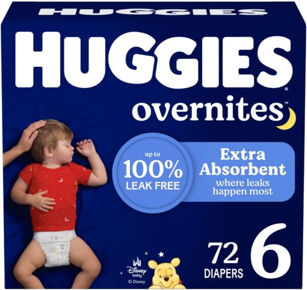 Huggies Size 6 Overnites Baby Diapers: Overnight Diapers, Size 6 (35+ lbs), 84 Ct (2 Packs of 42), Packaging May Vary - Image 17