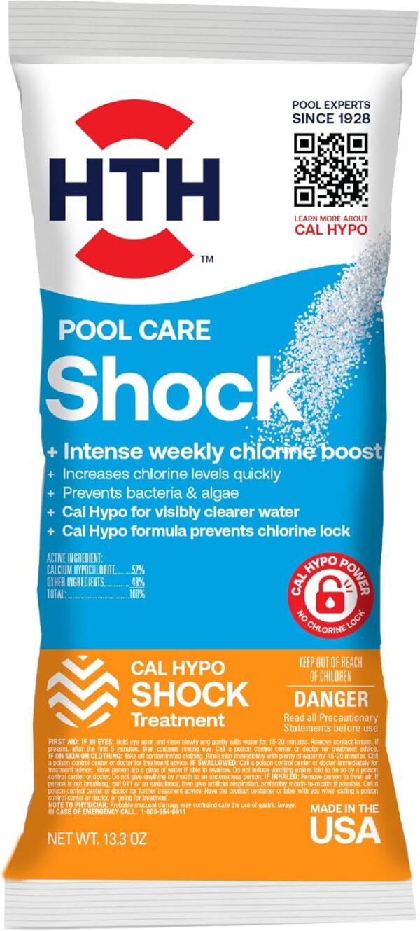 HTH 52037R Pool Care Shock Advanced, Swimming Pool Chemical - Cal Hypo Formula, Prevents Bacteria & Algae, Restores Crystal Clear Water - Shock Treatment, 1lb (12 Pack) - Image 9