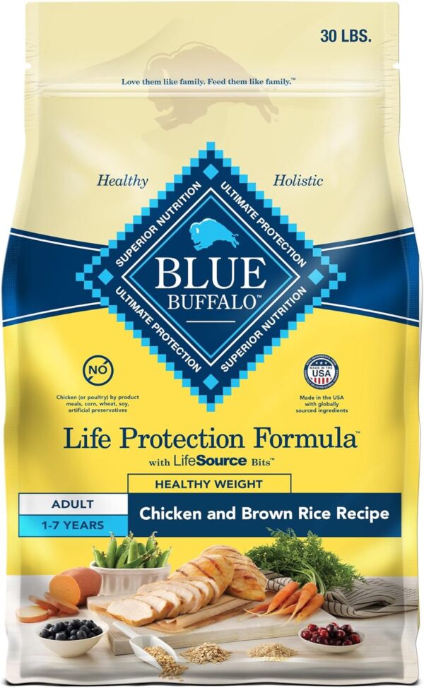 Blue Buffalo Life Protection Formula Adult Dry Dog Food, Helps Build and Maintain Strong Muscles, Made with Natural Ingredients, Chicken & Brown Rice Recipe, 30-lb. Bag - Image 15
