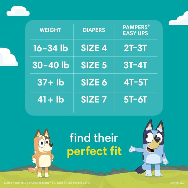 Pampers Training Pants - Easy Ups Boys & Girls Bluey - Size 3T-4T, 124 Count, Children's Potty Underwear (Packaging May Vary) - Image 5