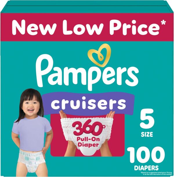 Pampers Diapers - Cruisers 360 - Size 5, 128 Count, Babyproof up to 100% Leakproof Pull-On Diaper - Image 20