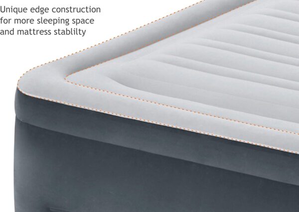 Intex 64417ED 22in Queen Dura-Beam Comfort Plush High-Rise Inflatable Air Mattress with Built in Pump for Travel and Camping, 600lb Weight Capacity - Image 12