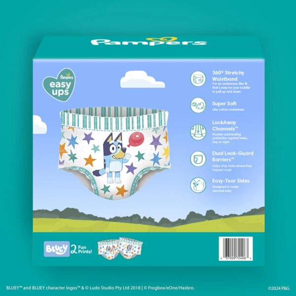Pampers Training Pants - Easy Ups Boys & Girls Bluey - Size 3T-4T, 124 Count, Children's Potty Underwear (Packaging May Vary) - Image 10