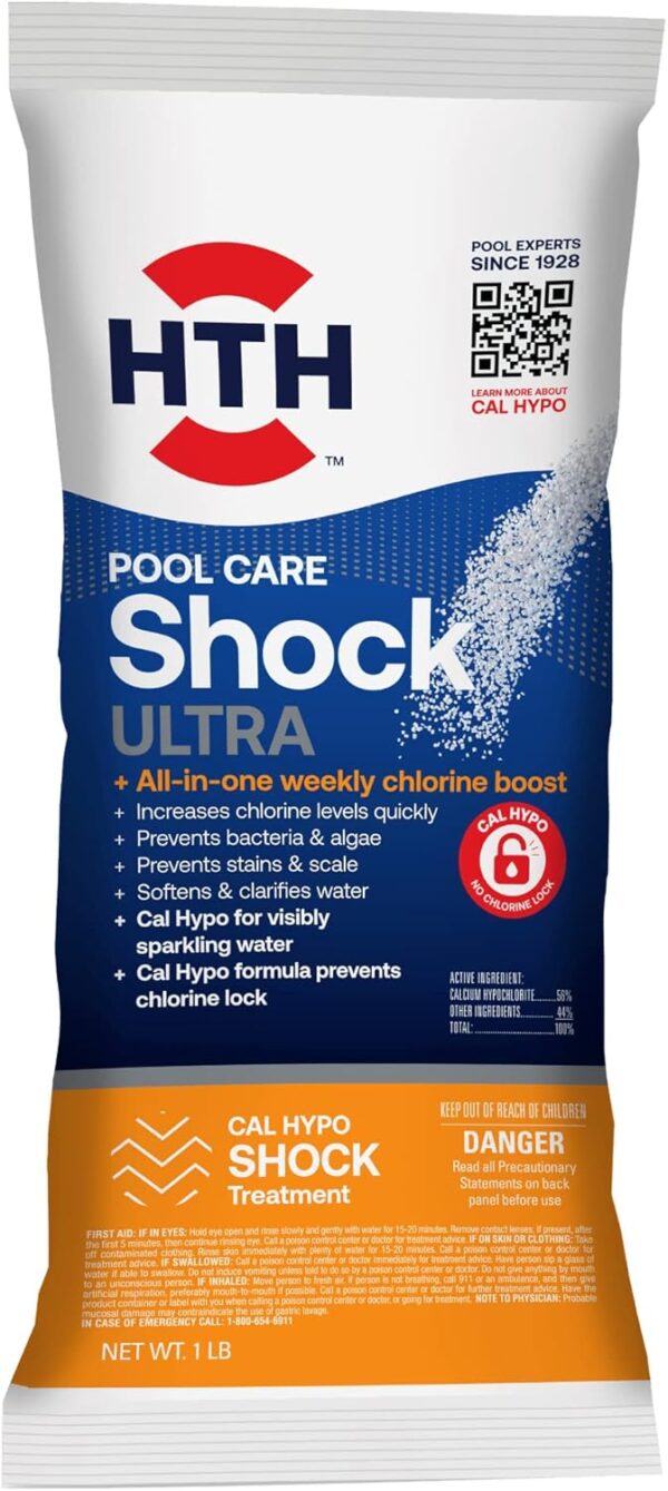 HTH 52037R Pool Care Shock Advanced, Swimming Pool Chemical - Cal Hypo Formula, Prevents Bacteria & Algae, Restores Crystal Clear Water - Shock Treatment, 1lb (12 Pack) - Image 13