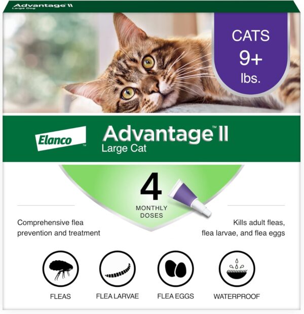 Advantage II Large Cat Vet-Recommended Flea Treatment & Prevention | Cats Over 9 lbs. | 6-Month Supply - Image 11
