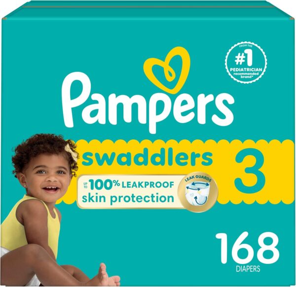 Pampers Baby Diapers - Swaddlers - Size 5, 132 Count, Ultra Absorbent Disposable Infant Diaper - Image 44