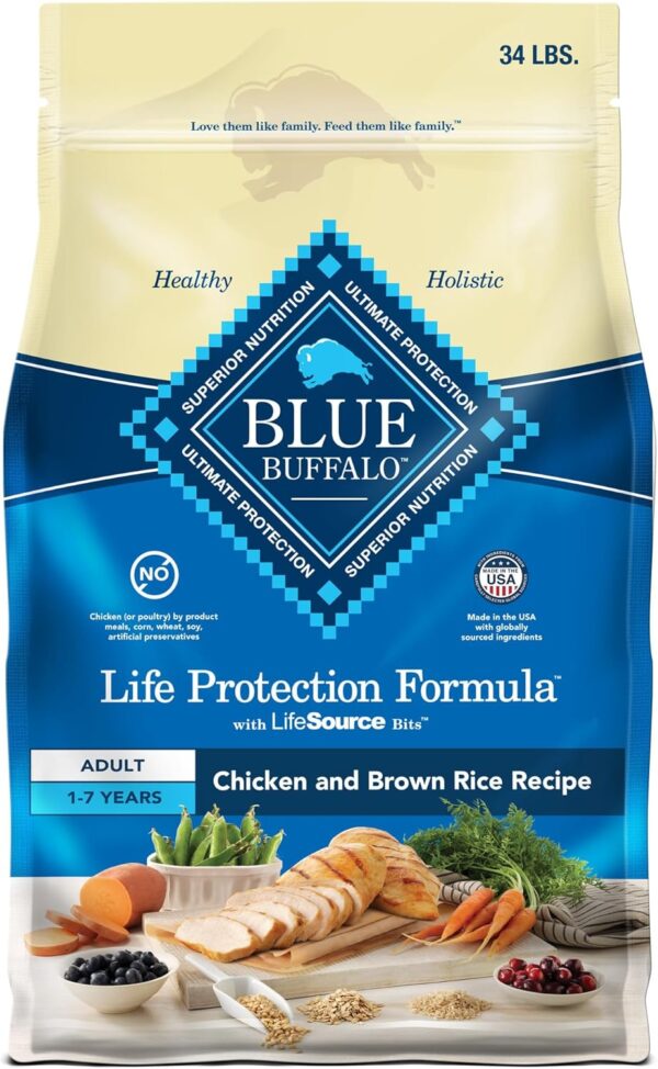 Blue Buffalo Life Protection Formula Adult Dry Dog Food, Helps Build and Maintain Strong Muscles, Made with Natural Ingredients, Chicken & Brown Rice Recipe, 30-lb. Bag - Image 17