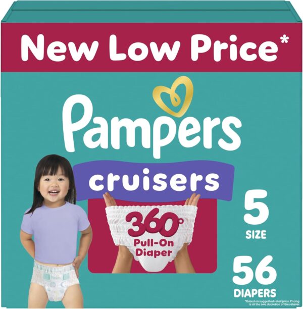 Pampers Diapers - Cruisers 360 - Size 5, 128 Count, Babyproof up to 100% Leakproof Pull-On Diaper - Image 25