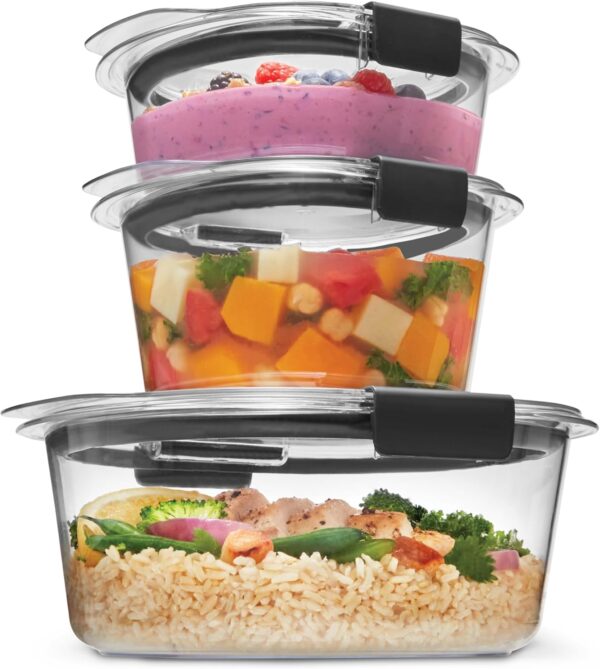 Rubbermaid Brilliance Food Storage Containers BPA Free Airtight Lids Ideal for Lunch Meal Prep & Leftovers Set of 5 (3.2 Cup) - Image 9