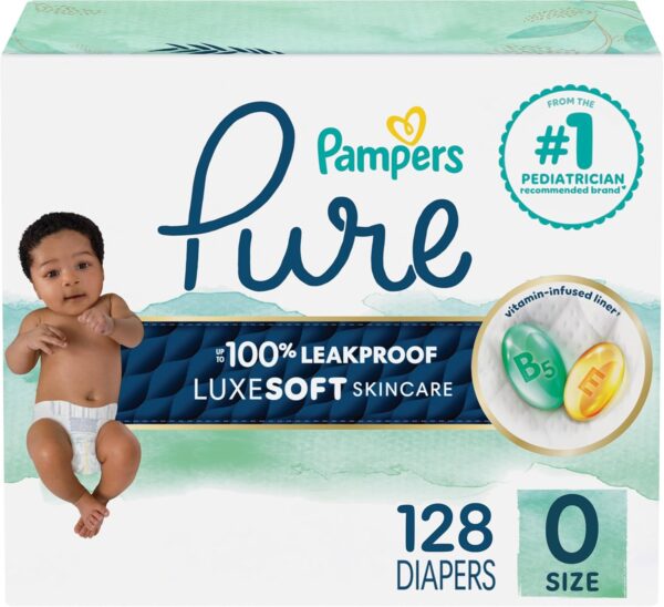 Pampers Pure Protection Baby Diapers, Size 5 (27+ lbs), 132 Count, Up to 100% Leakproof, Premium Plant-based Skin Protection, Hypoallergenic Soft Diapers - Image 21
