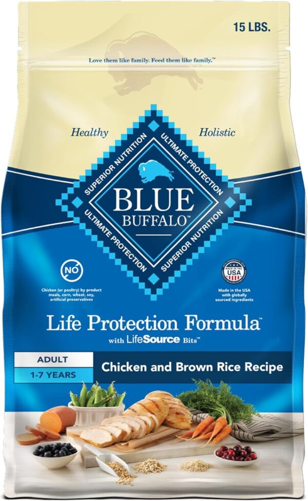 Blue Buffalo Life Protection Formula Adult Dry Dog Food, Helps Build and Maintain Strong Muscles, Made with Natural Ingredients, Chicken & Brown Rice Recipe, 30-lb. Bag - Image 19