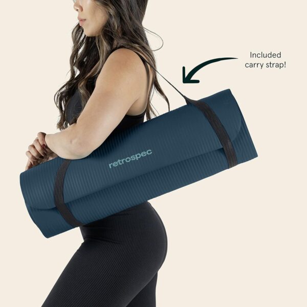 Retrospec Solana Yoga Mat 1" Thick With Nylon Carry Strap for Men & Women - Non Slip Exercise Mat for Home Yoga, Pilates, Stretching, Floor & Fitness Workouts - Image 7