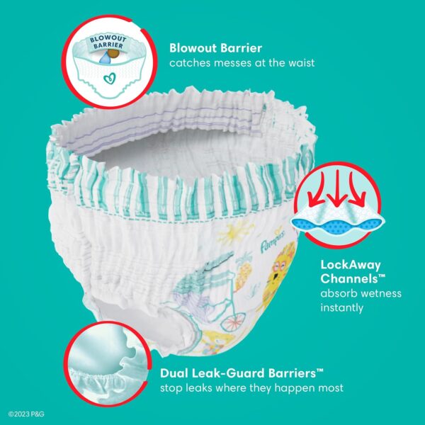 Pampers Diapers - Cruisers 360 - Size 5, 128 Count, Babyproof up to 100% Leakproof Pull-On Diaper - Image 8