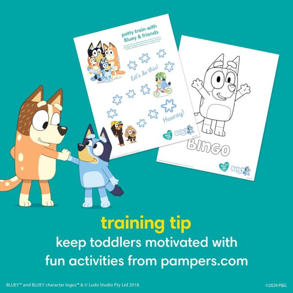 Pampers Training Pants - Easy Ups Boys & Girls Bluey - Size 3T-4T, 124 Count, Children's Potty Underwear (Packaging May Vary) - Image 7