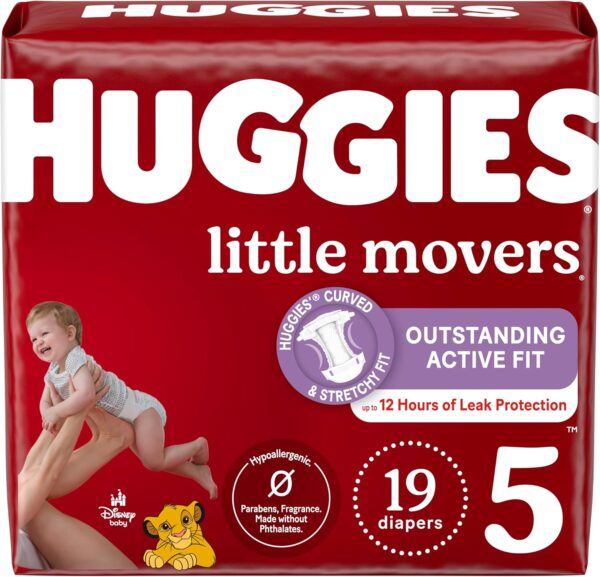 Huggies Size 5 Diapers, Little Movers Baby Diapers, Size 5 (27+ lbs), 132 Count (2 Packs of 66), Packaging May Vary - Image 42