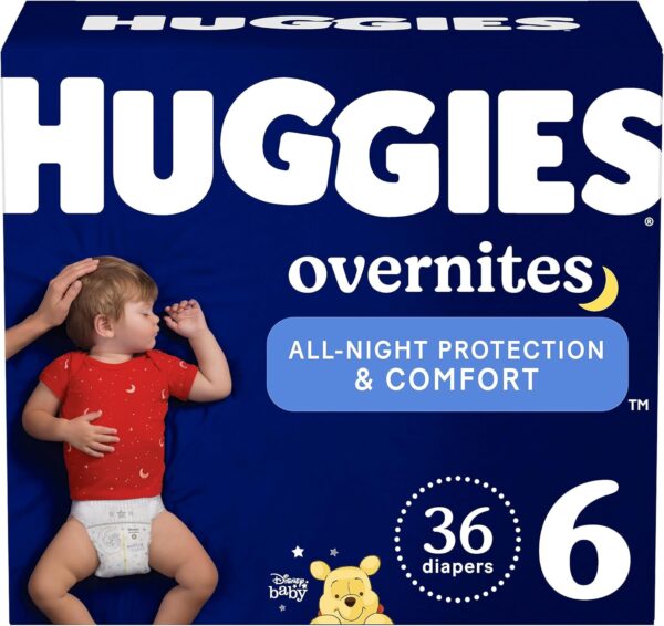Huggies Size 6 Overnites Baby Diapers: Overnight Diapers, Size 6 (35+ lbs), 84 Ct (2 Packs of 42), Packaging May Vary - Image 23