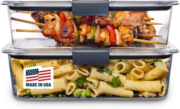 Rubbermaid Brilliance Food Storage Containers BPA Free Airtight Lids Ideal for Lunch Meal Prep & Leftovers Set of 5 (3.2 Cup) - Image 20