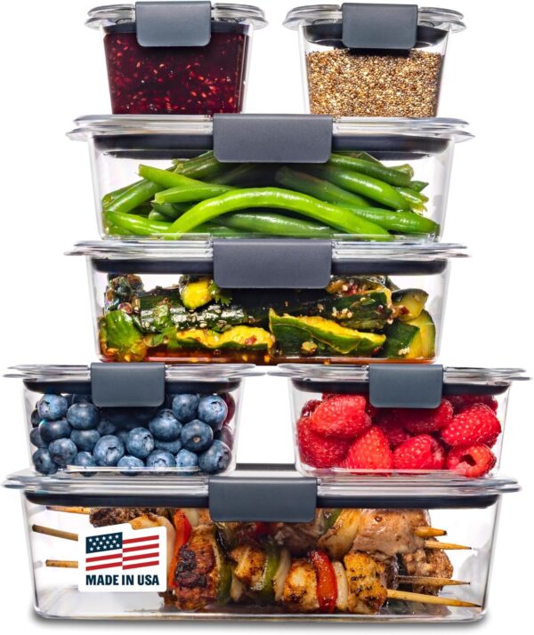 Rubbermaid Brilliance Food Storage Containers BPA Free Airtight Lids Ideal for Lunch Meal Prep & Leftovers Set of 5 (3.2 Cup) - Image 21