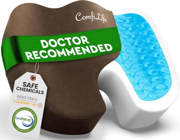 ComfiLife Premium Gel & Memory Foam Seat Cushion u2013 Doctor Recommended Office Chair Cushion, Car Seat Cushion u2013 Chair Cushions for Back & Sciatica Pain Relief u2013 Seat Cushions for Office & Desk (Black) - Image 12