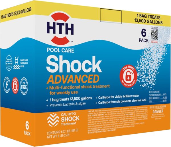 HTH 52037R Pool Care Shock Advanced, Swimming Pool Chemical - Cal Hypo Formula, Prevents Bacteria & Algae, Restores Crystal Clear Water - Shock Treatment, 1lb (12 Pack) - Image 11