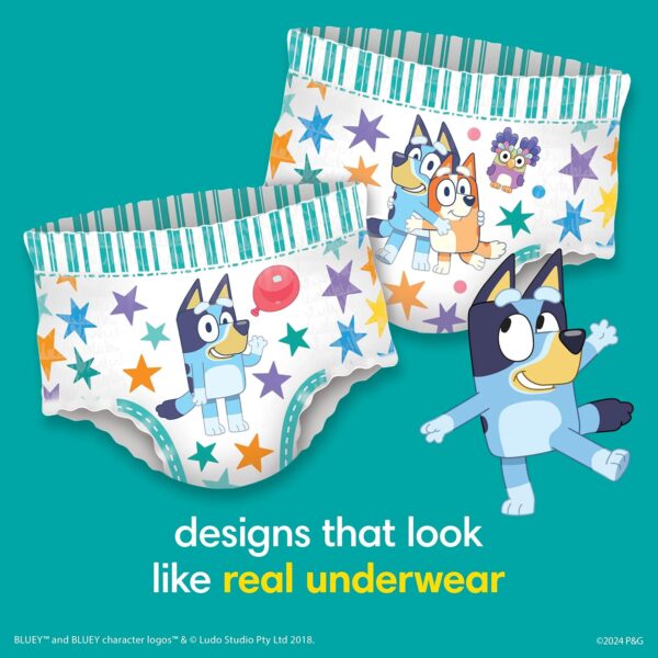 Pampers Training Pants - Easy Ups Boys & Girls Bluey - Size 3T-4T, 124 Count, Children's Potty Underwear (Packaging May Vary) - Image 8