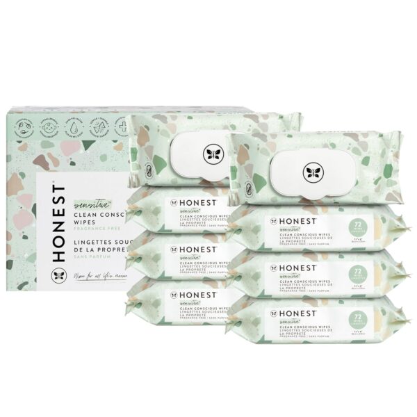 The Honest Company Clean Conscious Multi-Use Wipes | Hypoallergenic + Unscented for Sensitive Skin | Over 99% Water, Compostable, Plant Based, Baby Wipes | Pattern Play, 720 Count - Image 21
