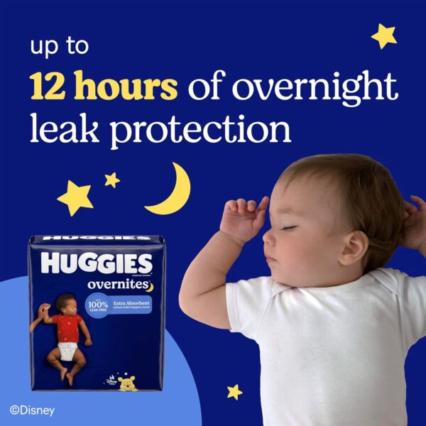 Huggies Size 6 Overnites Baby Diapers: Overnight Diapers, Size 6 (35+ lbs), 84 Ct (2 Packs of 42), Packaging May Vary - Image 9