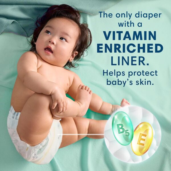 Pampers Pure Protection Baby Diapers, Size 5 (27+ lbs), 132 Count, Up to 100% Leakproof, Premium Plant-based Skin Protection, Hypoallergenic Soft Diapers - Image 3