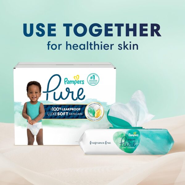 Pampers Pure Protection Baby Diapers, Size 5 (27+ lbs), 132 Count, Up to 100% Leakproof, Premium Plant-based Skin Protection, Hypoallergenic Soft Diapers - Image 10