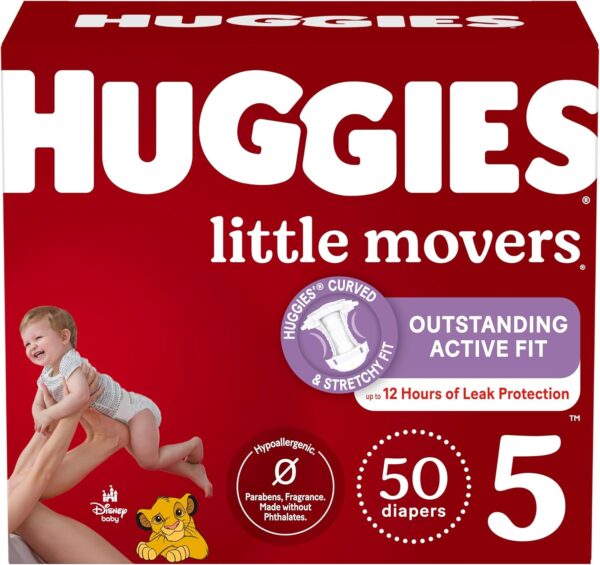 Huggies Size 5 Diapers, Little Movers Baby Diapers, Size 5 (27+ lbs), 132 Count (2 Packs of 66), Packaging May Vary - Image 26