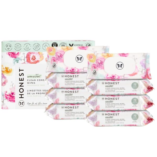 The Honest Company Clean Conscious Multi-Use Wipes | Hypoallergenic + Unscented for Sensitive Skin | Over 99% Water, Compostable, Plant Based, Baby Wipes | Pattern Play, 720 Count - Image 20