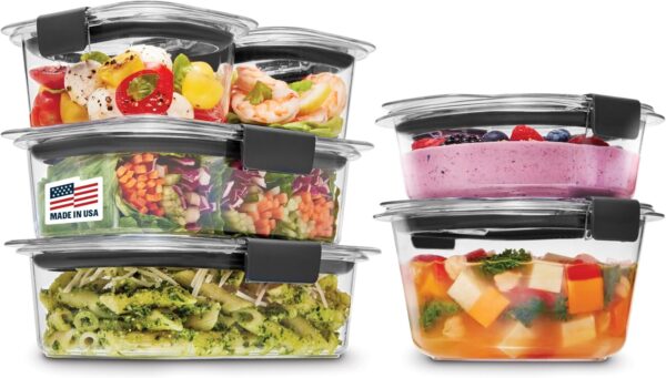 Rubbermaid Brilliance Food Storage Containers BPA Free Airtight Lids Ideal for Lunch Meal Prep & Leftovers Set of 5 (3.2 Cup) - Image 22