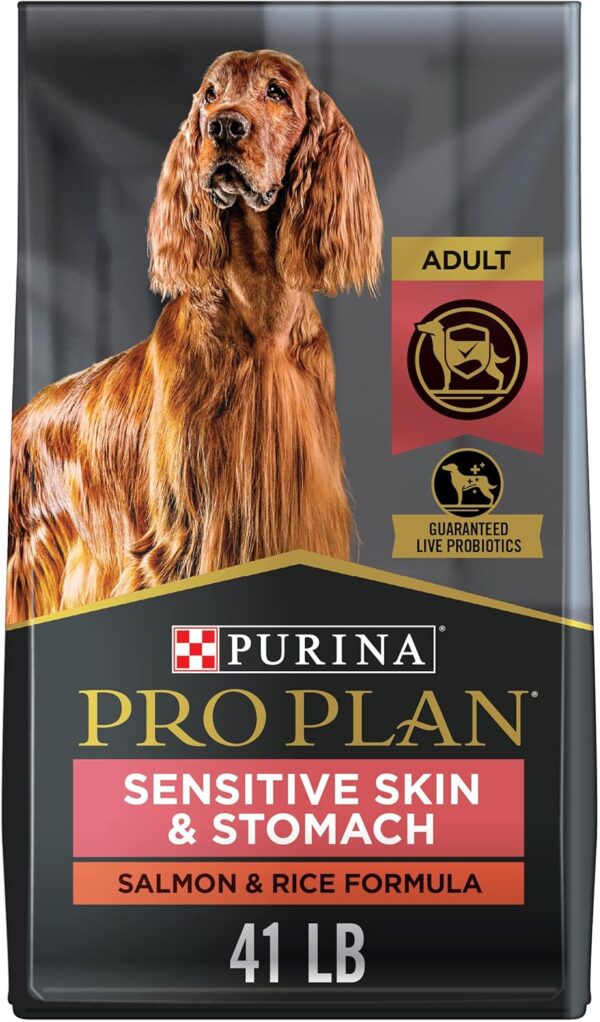 Purina Pro Plan Sensitive Skin and Stomach Dog Food Dry, Adult Salmon & Rice Formula, Digestive Health - 30 lb. Bag - Image 13