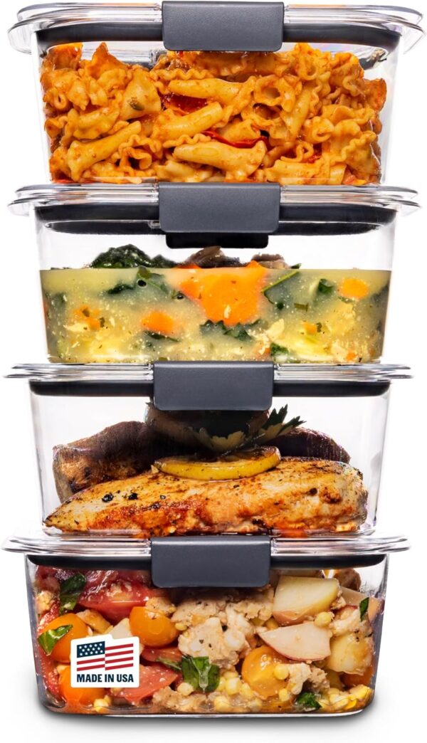 Rubbermaid Brilliance Food Storage Containers BPA Free Airtight Lids Ideal for Lunch Meal Prep & Leftovers Set of 5 (3.2 Cup) - Image 14