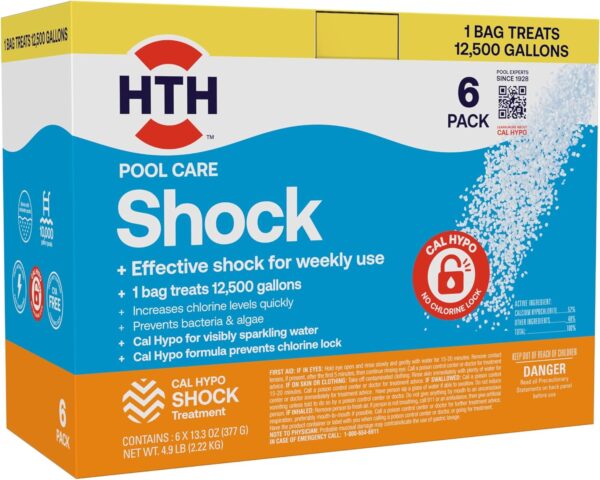 HTH 52037R Pool Care Shock Advanced, Swimming Pool Chemical - Cal Hypo Formula, Prevents Bacteria & Algae, Restores Crystal Clear Water - Shock Treatment, 1lb (12 Pack) - Image 14