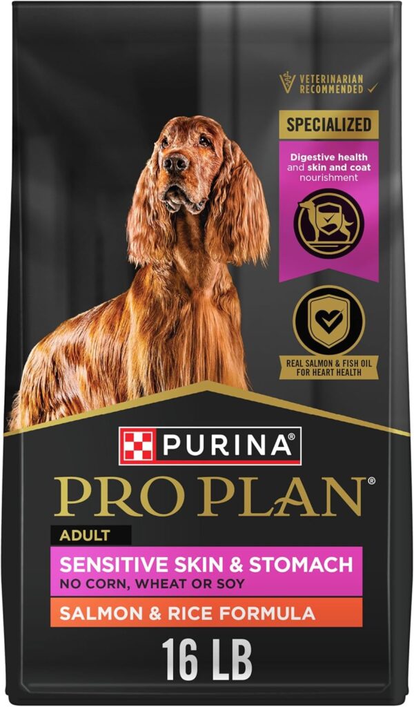 Purina Pro Plan Sensitive Skin and Stomach Dog Food Dry, Adult Salmon & Rice Formula, Digestive Health - 30 lb. Bag - Image 14