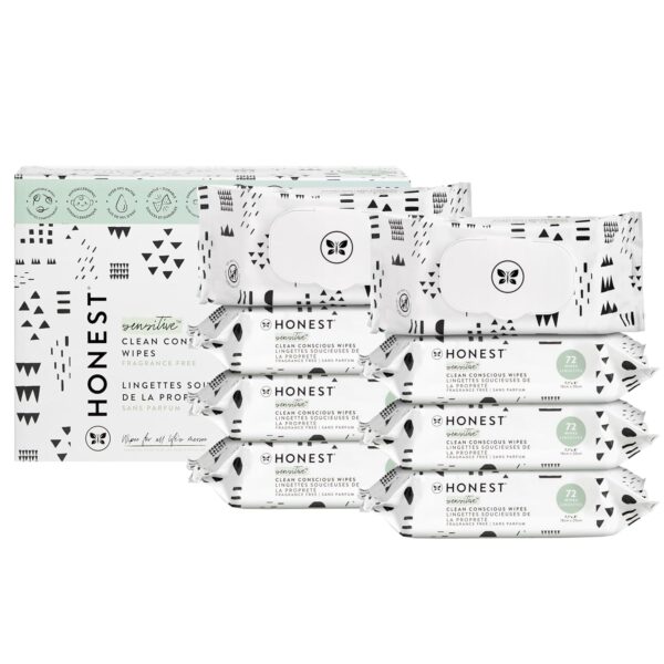 The Honest Company Clean Conscious Multi-Use Wipes | Hypoallergenic + Unscented for Sensitive Skin | Over 99% Water, Compostable, Plant Based, Baby Wipes | Pattern Play, 720 Count - Image 11