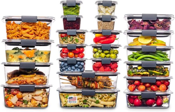 Rubbermaid Brilliance Food Storage Containers BPA Free Airtight Lids Ideal for Lunch Meal Prep & Leftovers Set of 5 (3.2 Cup) - Image 15