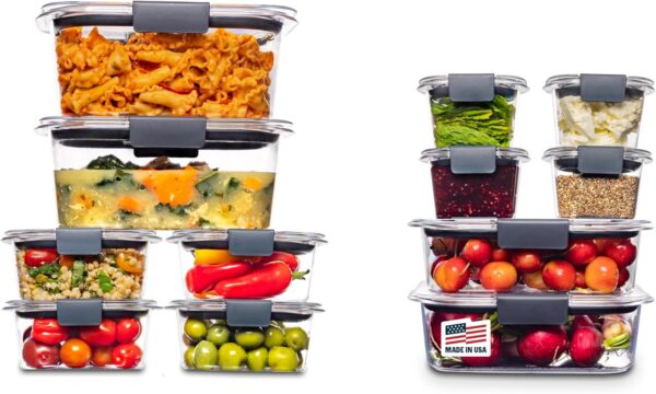 Rubbermaid Brilliance Food Storage Containers BPA Free Airtight Lids Ideal for Lunch Meal Prep & Leftovers Set of 5 (3.2 Cup) - Image 12