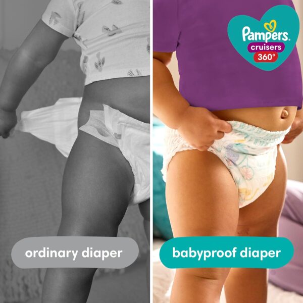 Pampers Diapers - Cruisers 360 - Size 5, 128 Count, Babyproof up to 100% Leakproof Pull-On Diaper - Image 2