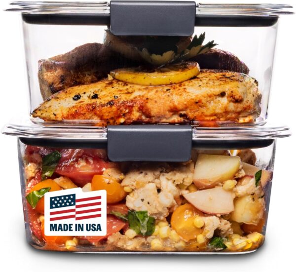 Rubbermaid Brilliance Food Storage Containers BPA Free Airtight Lids Ideal for Lunch Meal Prep & Leftovers Set of 5 (3.2 Cup) - Image 13